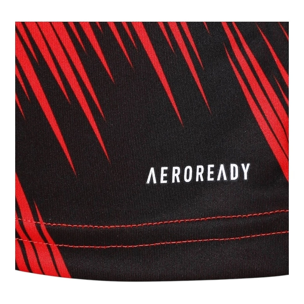 Miniatura: Camisa Flamengo Pré-jogo 25/26 - Torcedor Adidas Feminina - Vermelha e preta