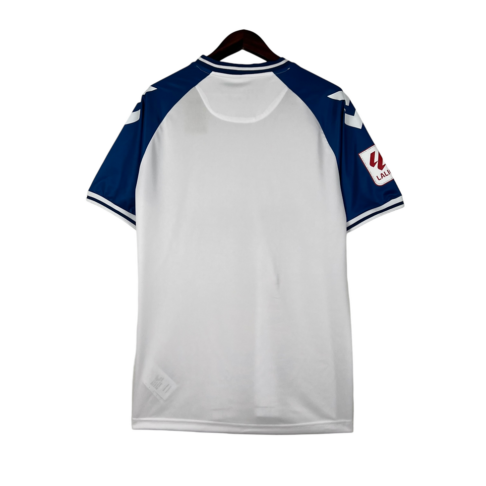 Miniatura: Camisa Tenerife I 23/24 - Torcedor Hummel Masculina - Branca com detalhes em azu