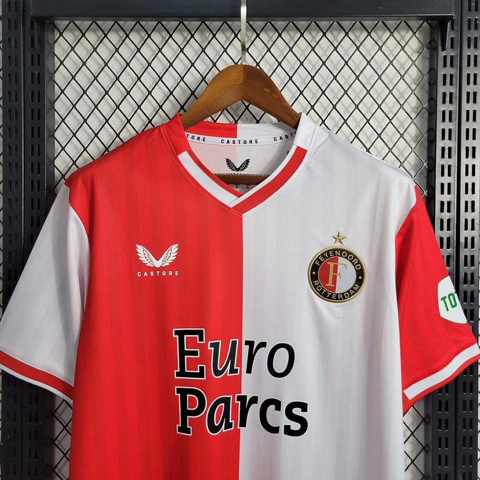 Miniatura: Camisa Feyenoord Home 23/24 - Torcedor Castore Masculina - Branco e Vermelho