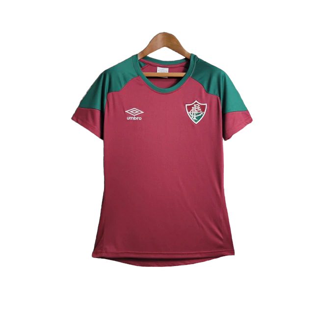 Camisa Fluminense Treino I 23/24 - Torcedor Umbro Feminina - Tricolor com detalh