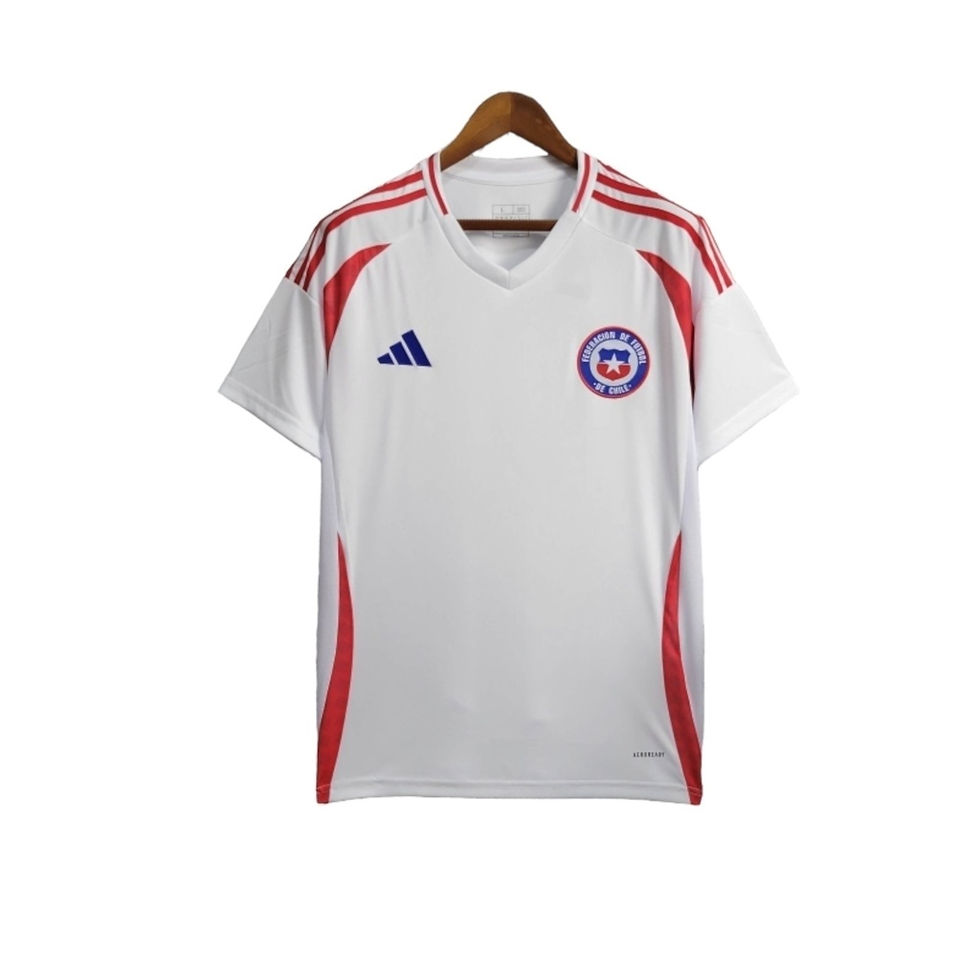 Miniatura: Camisa Chile II 24/25 - Torcedor Adidas Masculina - Branca com detalhes em verme