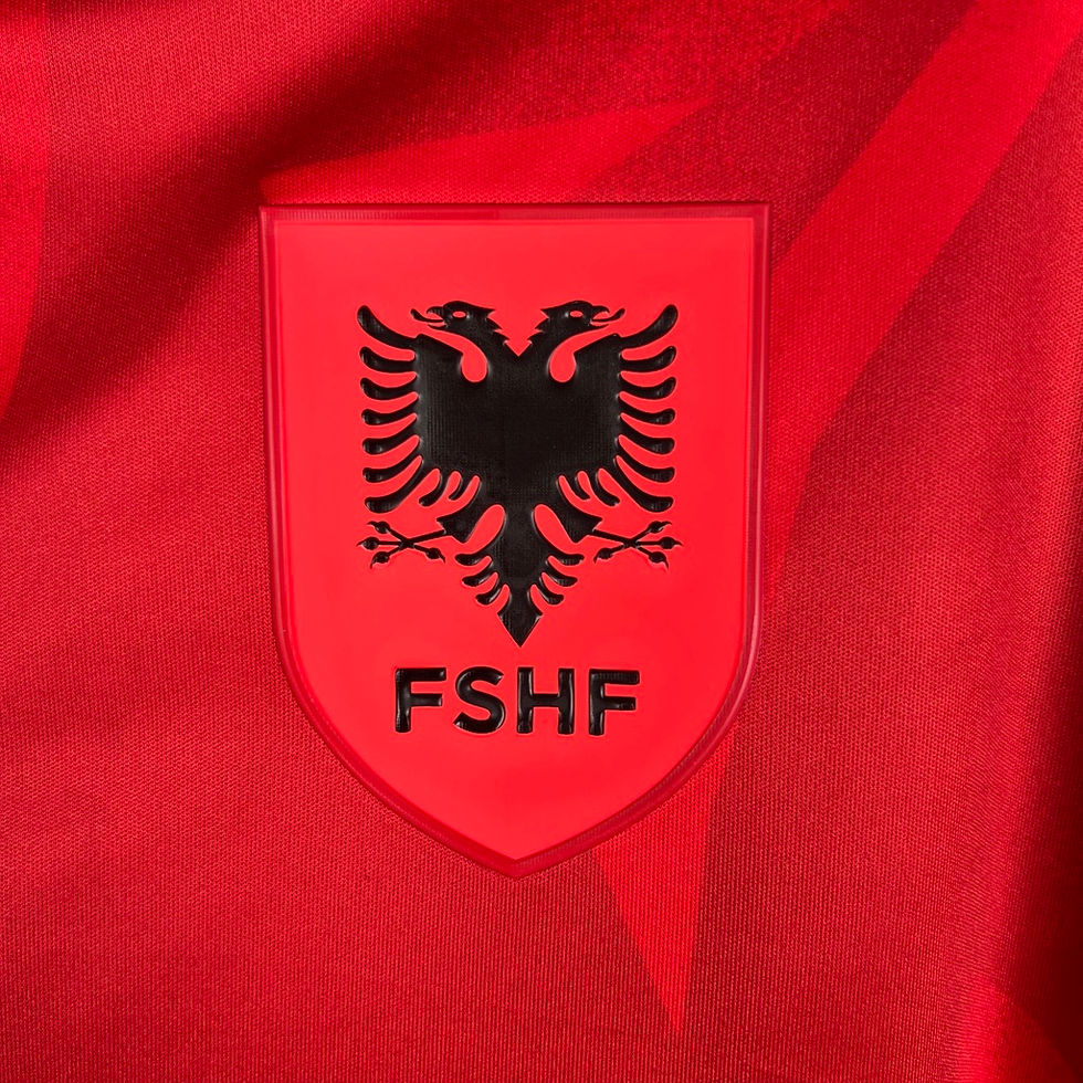 Miniatura: Camisa Seleção Albânia I 23/24 - Torcedor Macron Masculina - Vermelha com detalh