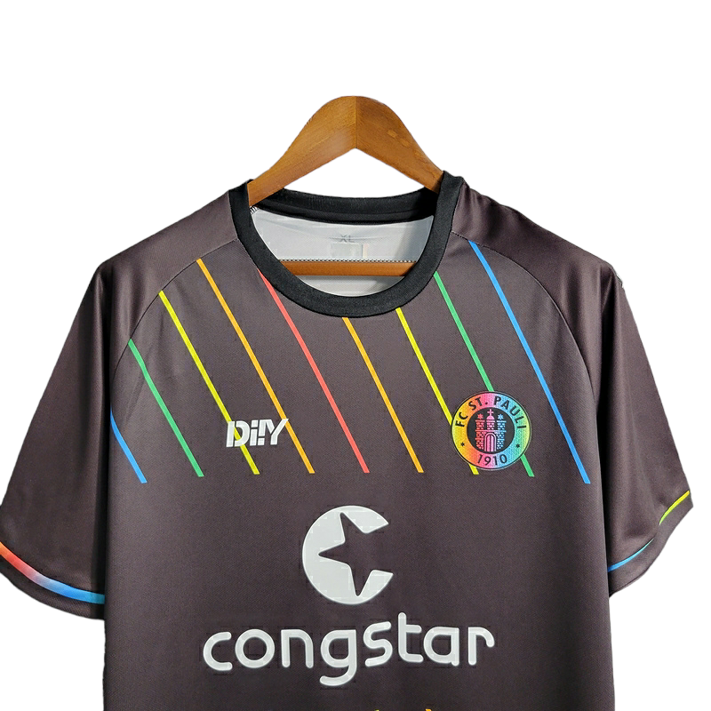 Miniatura: Camisa FC St Pauli II 23/24 - Torcedor Diiy Masculina - Preta com detalhes refle