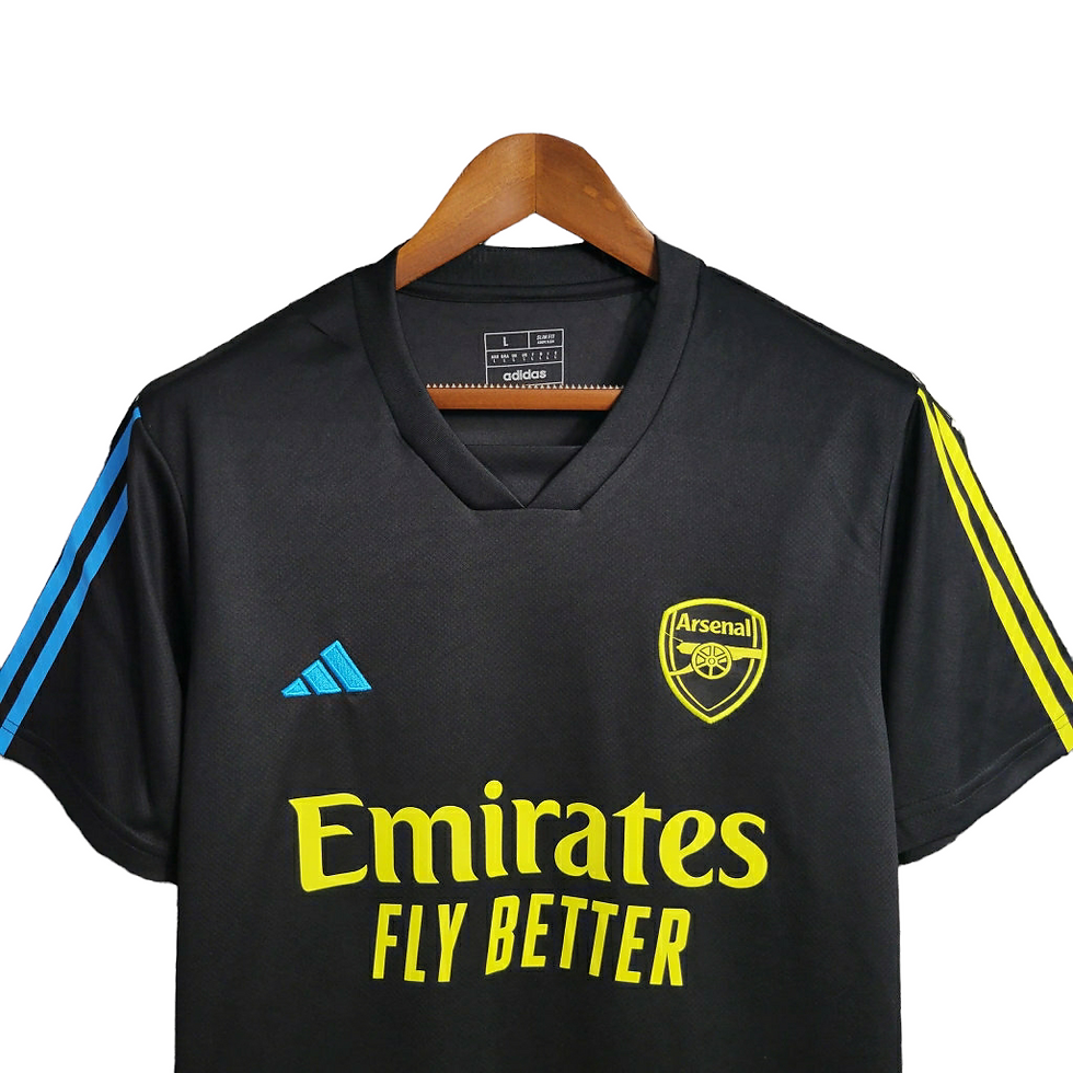 Miniatura: Camisa Arsenal Treino 23/24 - Torcedor Adidas Masculina - Preto com detalhes em