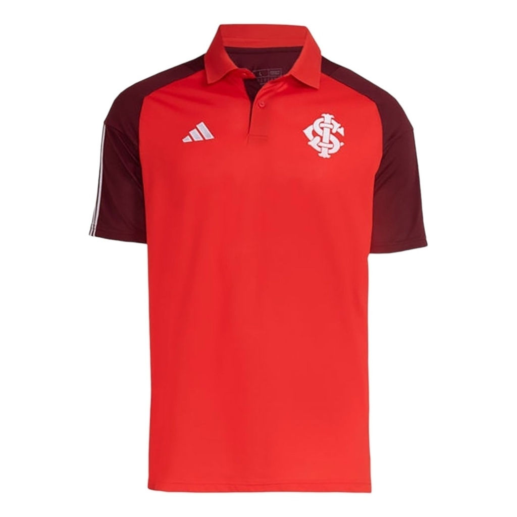Camisa Internacional Treino 24/25 polo - Torcedor Adidas Masculina - Vermelha e