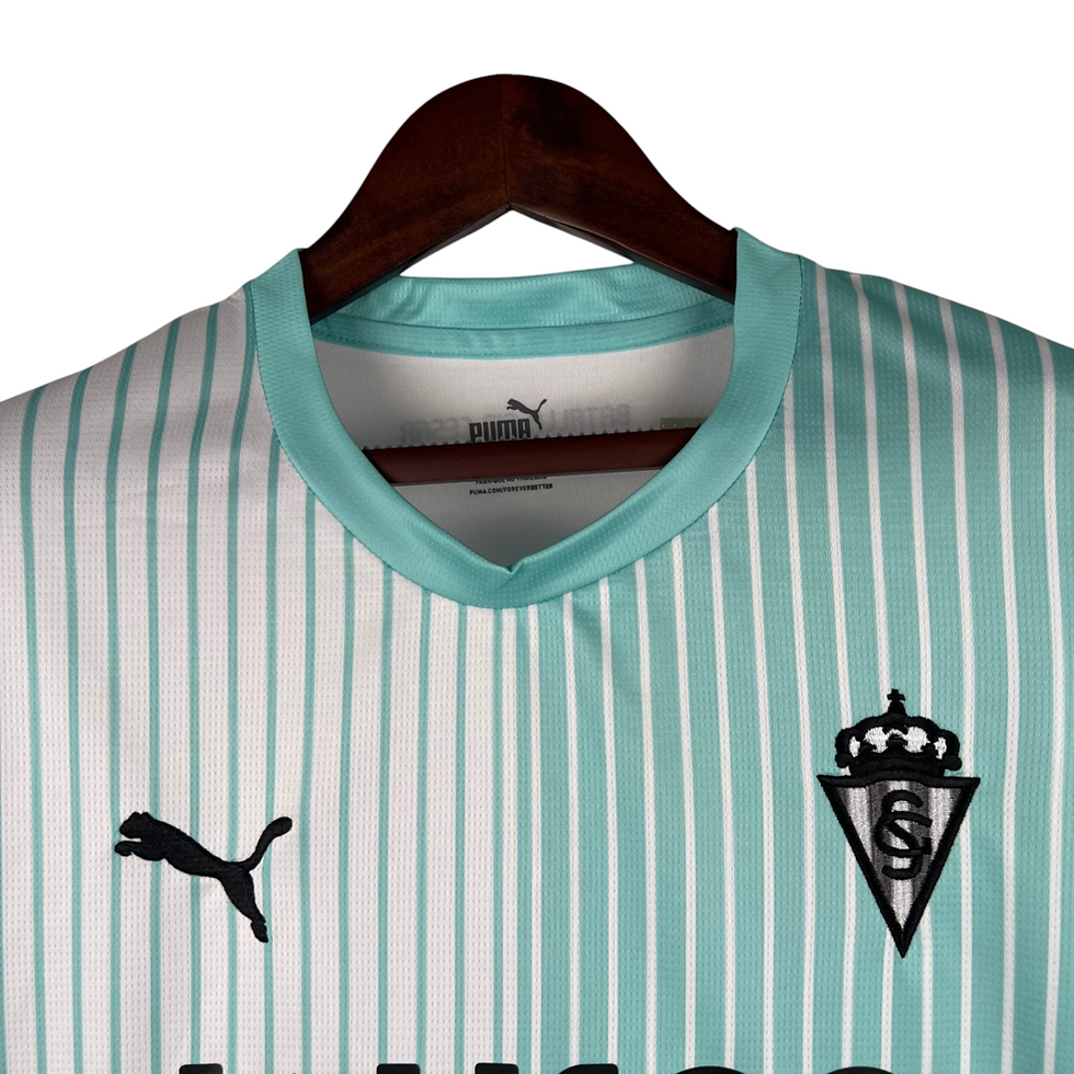 Miniatura: Camisa Sporting Gijon III 23/24 - Torcedor Puma Masculina - Branca e verde com d