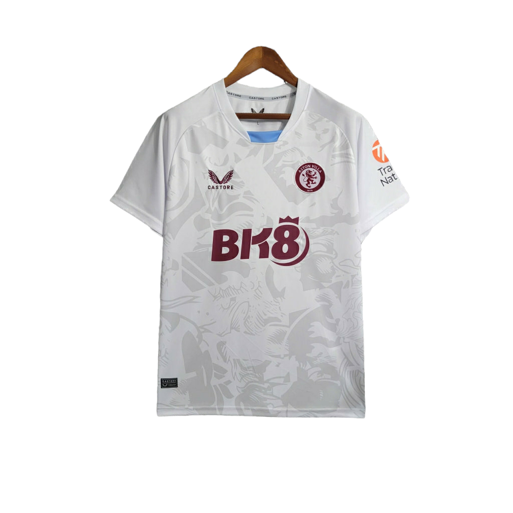 Camisa Aston Villa II 23/24 - Torcedor Castore Masculina - Branca com detalhes e