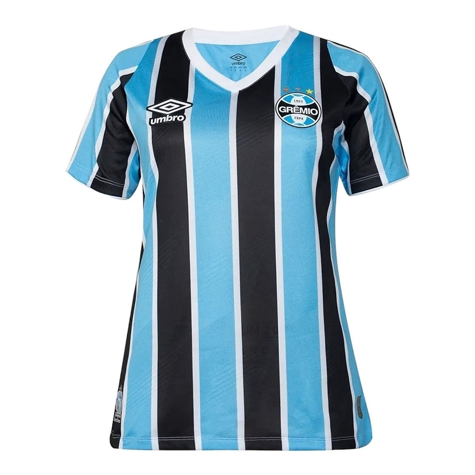 Miniatura: Camisa Grêmio I 24/25 - Torcedor Umbro Feminina - Azul e preta
