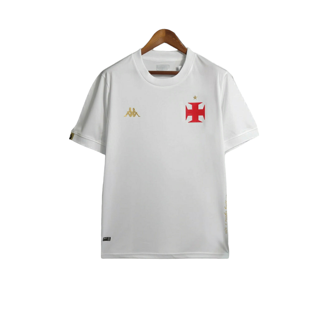 Camisa Vasco da Gama III 23/24 - Torcedor Kappa Masculina -Branca com detalhes e
