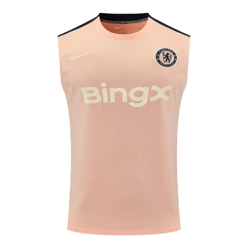 Miniatura: Camisa Regata Chelsea Treino 25/26 - Torcedor Nike Masculina - Salmão com detalh