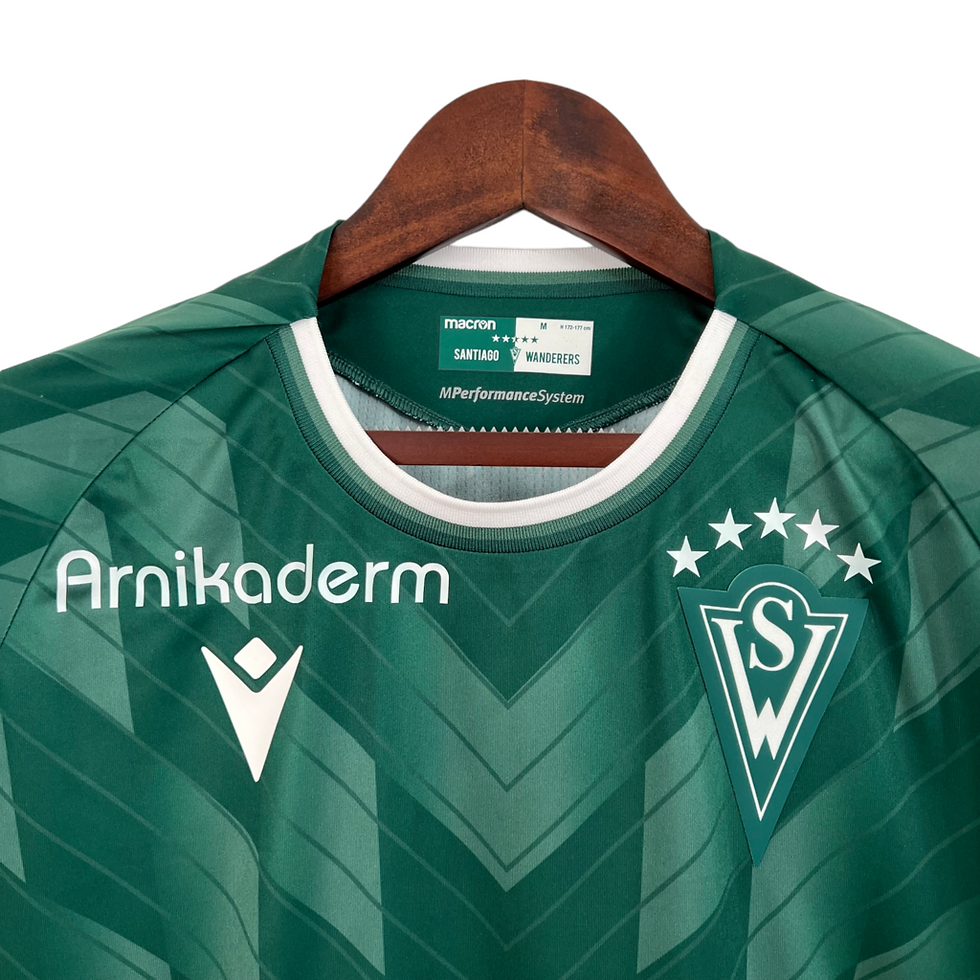 Miniatura: Camisa Santiago Wanderers I 23/24 - Torcedor Macron Masculina - Verde com detalh