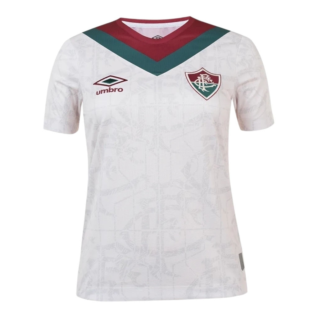 Camisa Fluminense III 24/25 - Torcedor Umbro Feminina - Branca com detalhes em v
