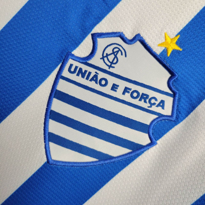 Miniatura: Camisa CSA de Alagoas I 24/25 - Torcedor Volt Masculina - Azul com listras branc