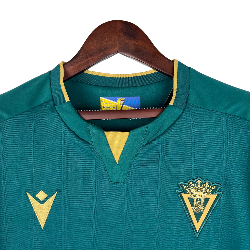 Miniatura: Camisa Cadiz III 23/24 - Torcedor Macron Masculina - Verde com detalhes em doura
