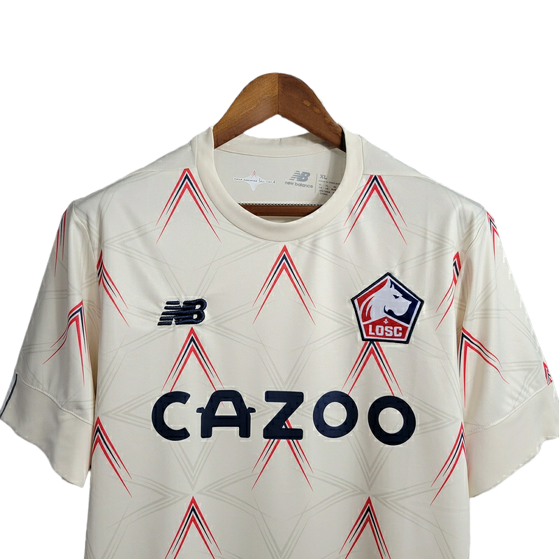 Miniatura: Camisa Lille IIII 23/24 - Torcedor New Balance Masculina - Bege com detalhes em 