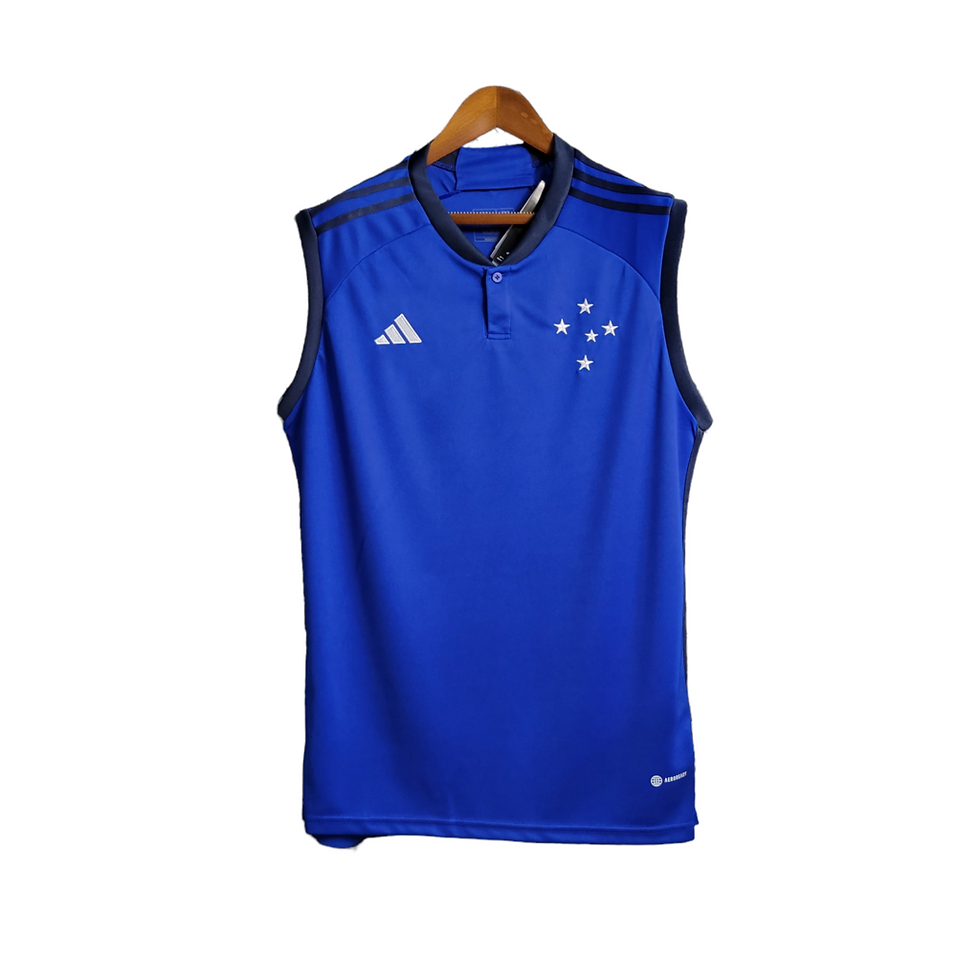 Miniatura: Camisa Regata Cruzeiro 23/24 Torcedor Masculina - Azul escura com detalhes em br