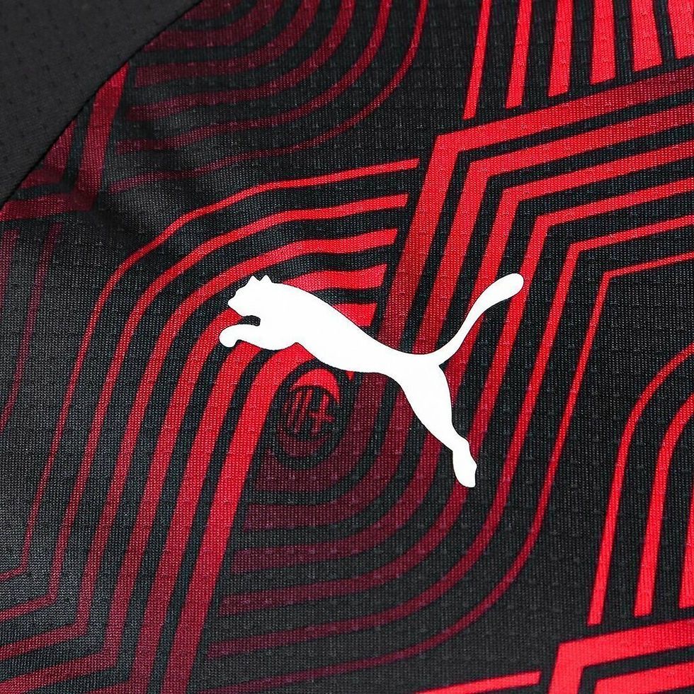 Miniatura: Camisa Milan Pré-Jogo 24/25 - Torcedor Puma Masculina - Preta com detalhes em ve
