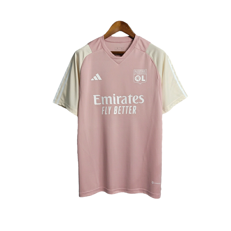 Camisa Lyon Treino 23/24 - Torcedor Adidas Masculina - Rosa com detalhes em bran