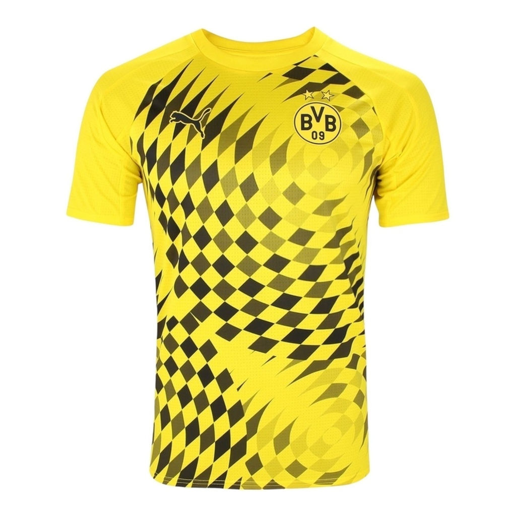 Camisa Borussia Dortmund Pré Jogo 24/25 - Torcedor Puma Masculina - Amarela com 