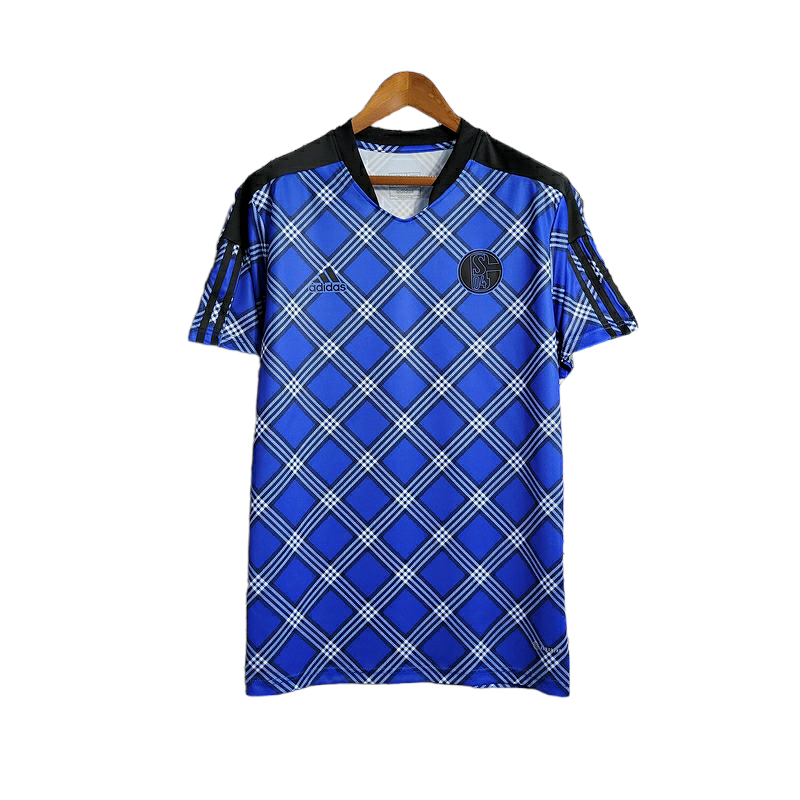 Camisa Schalke Treino 23/24 - Torcedor Adidas Masculina - Azul com detalhes em b