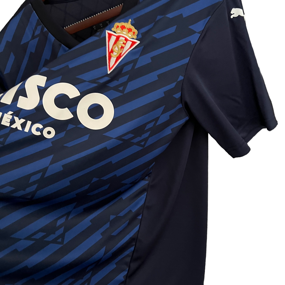 Miniatura: Camisa Sporting de Gijón II 23/24 - Torcedor Puma Masculina - Azul com detalhes