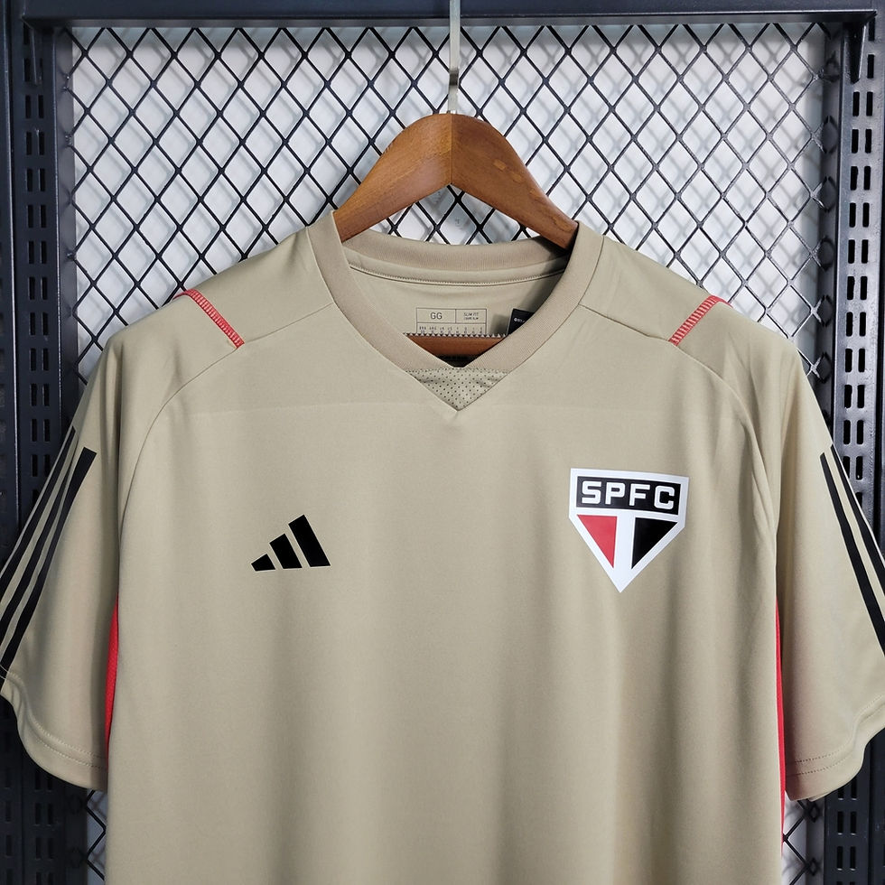 Miniatura: Camisa São Paulo Treino 23/24 Torcedor Adidas Masculina - Bege