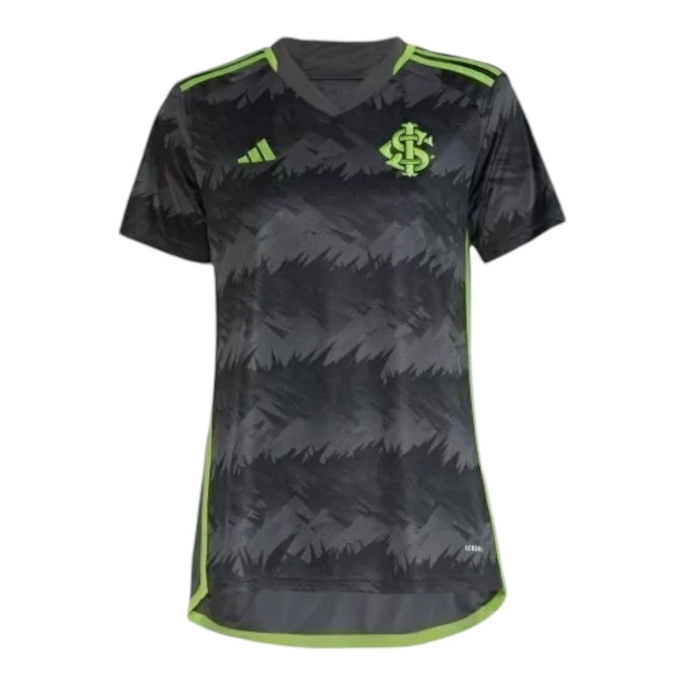Miniatura: Camisa Internacional III 23/24 - Torcedor Adidas Feminina - Cinza com detalhes e