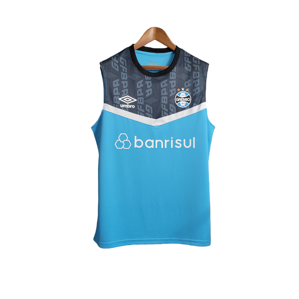 Miniatura: Camisa Regata Grêmio Treino 23/24 - Torcedor Umbro Masculina - Azul com detalhes