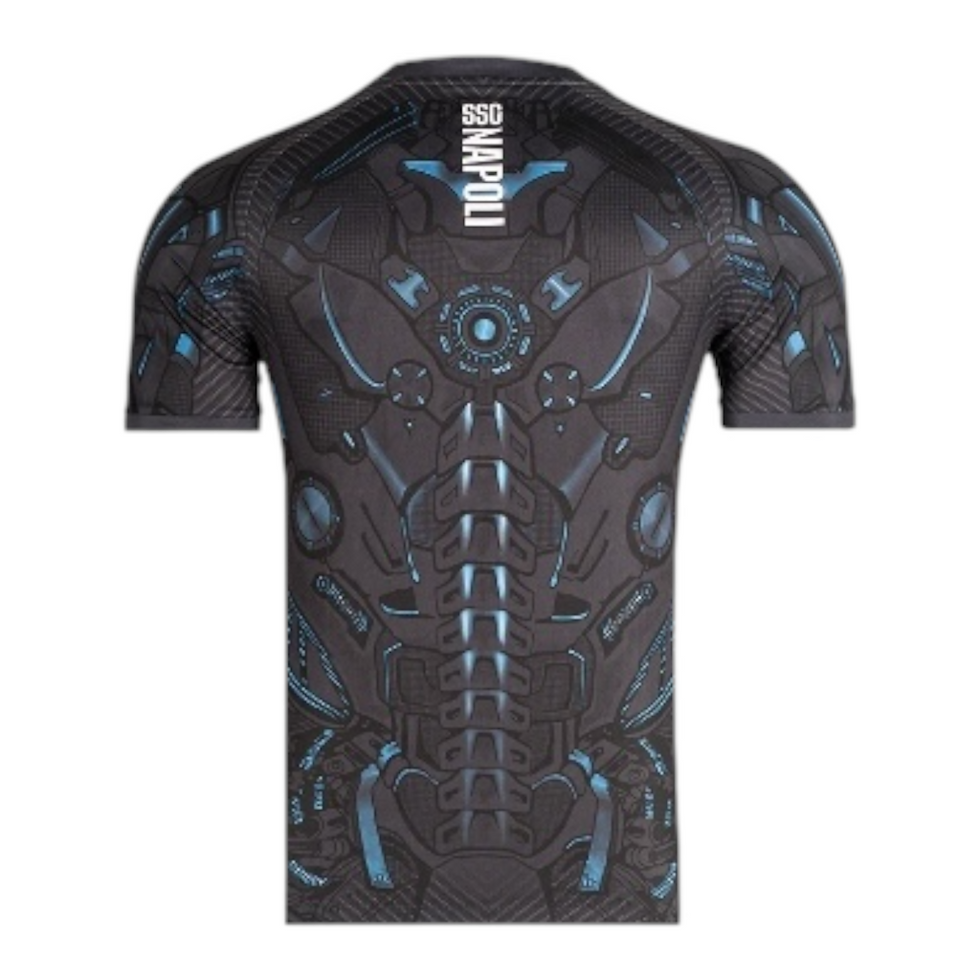 Miniatura: Camisa Napoli Treino 25/26 - Torcedor EA7 Masculina - Cinza com detalhes em azul