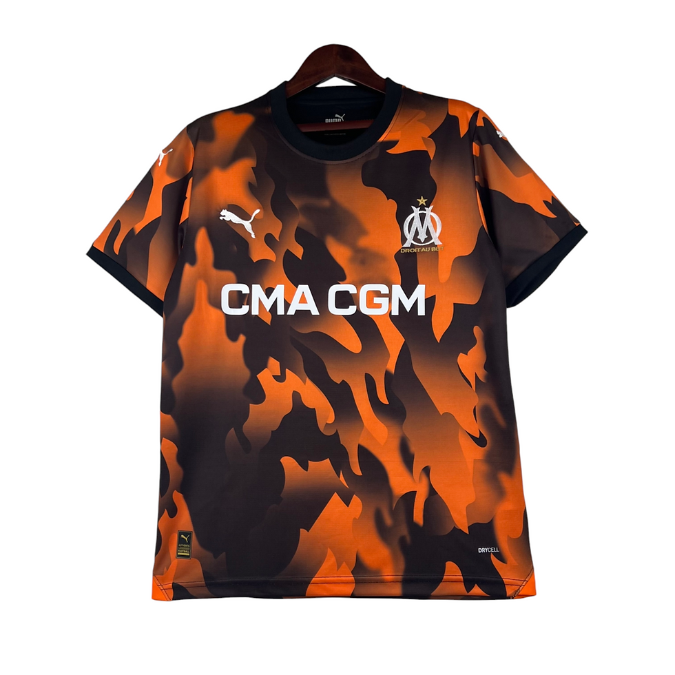 Miniatura: Camisa Olympique Marseille III 23/24 - Torcedor Puma Masculina - Laranja com det
