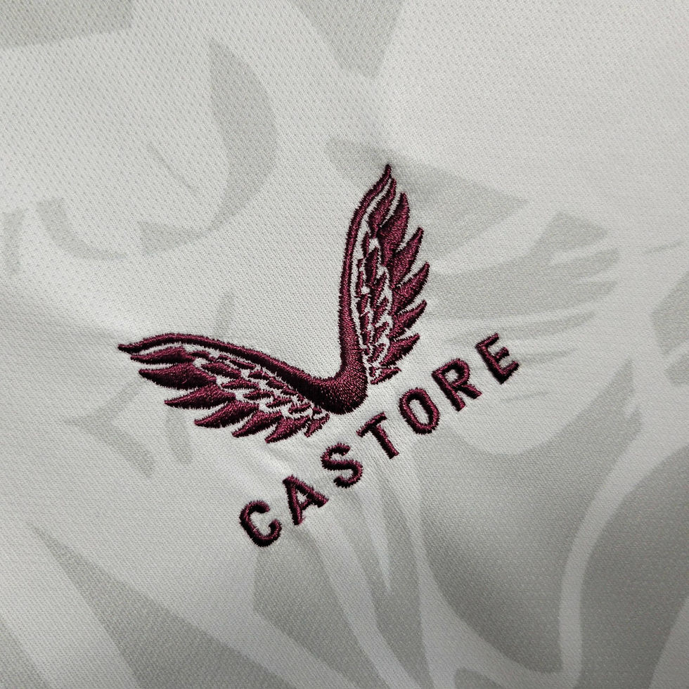 Miniatura: Camisa Aston Villa II 23/24 - Torcedor Castore Masculina - Branca com detalhes e