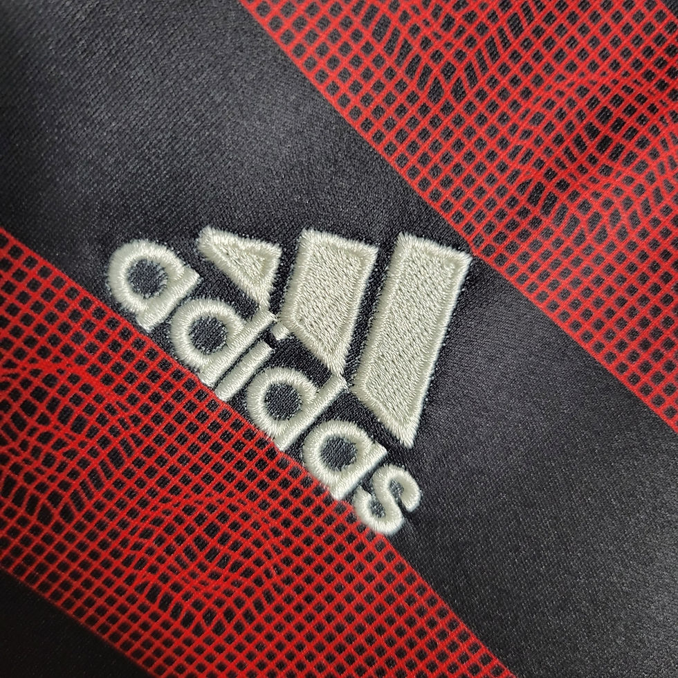 Miniatura: Camisa Flamengo I 19/20 Torcedor Masculina - Vermelha e preta com os detalhes em