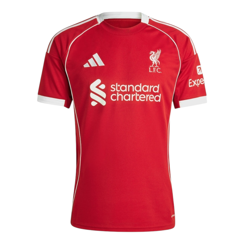 Camisa Liverpool I 25/26 - Torcedor Adidas Masculina - Vermelha com detalhes em