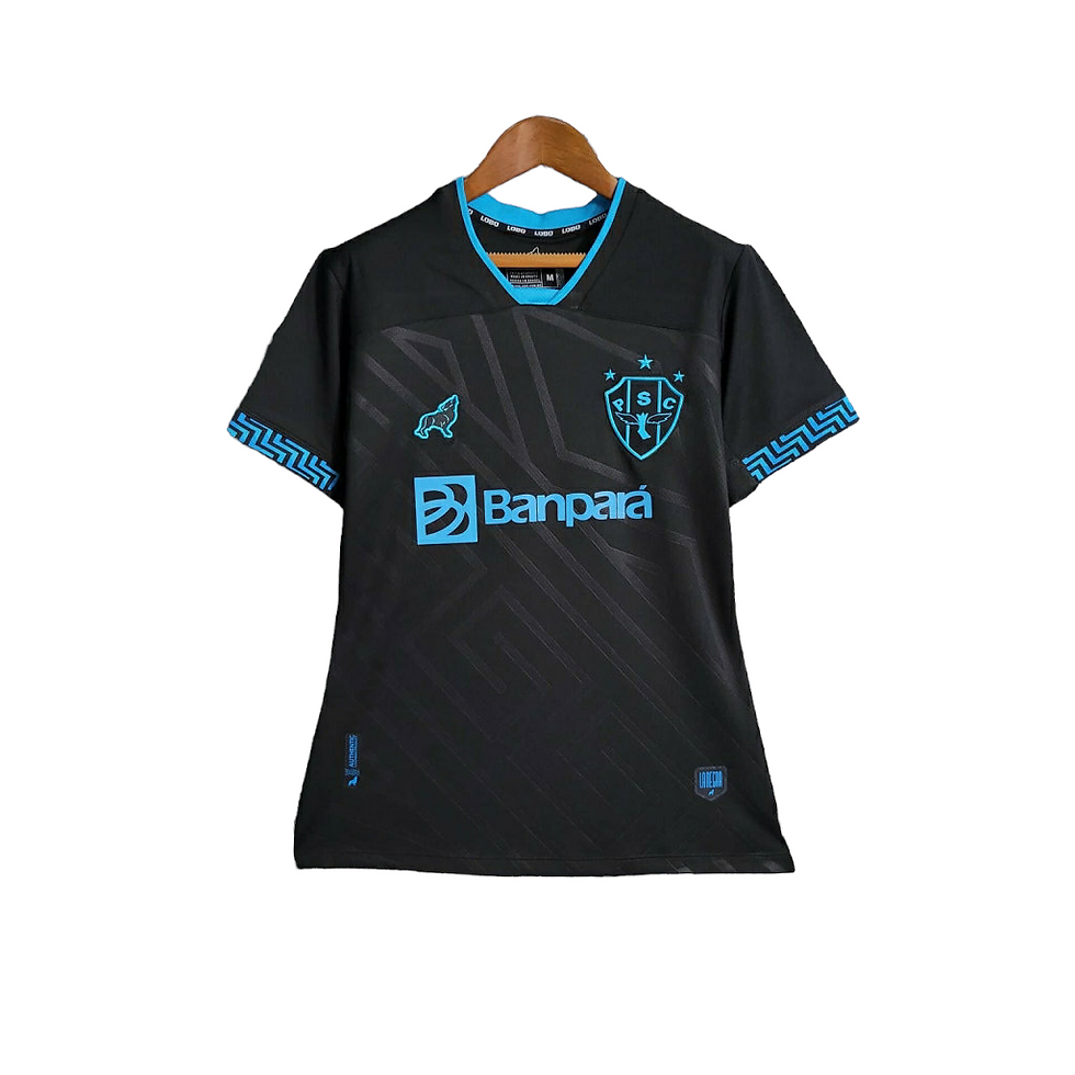 Miniatura: Camisa Paysandu II 23/24 - Feminina Lobo - Preta com detalhes em azul