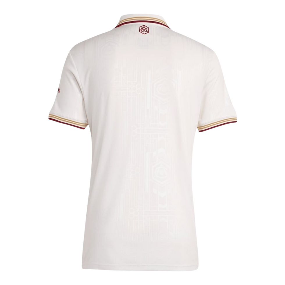 Miniatura: Camisa Arsenal III 25/26 - Torcedor Adidas Feminina - Branca com detalhes em vin
