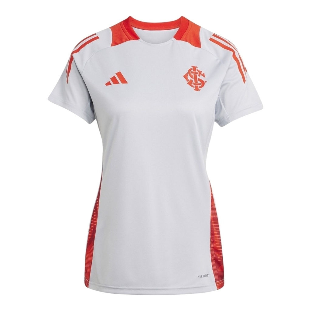 Camisa Internacional Treino 25/26 - Torcedor Adidas Feminina - Branca com detalh