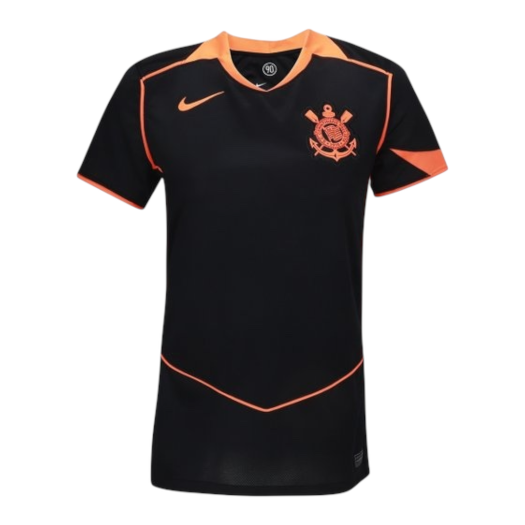 Camisa Corinthians III 25/26 - Torcedor Nike Feminina - Preta e laranja
