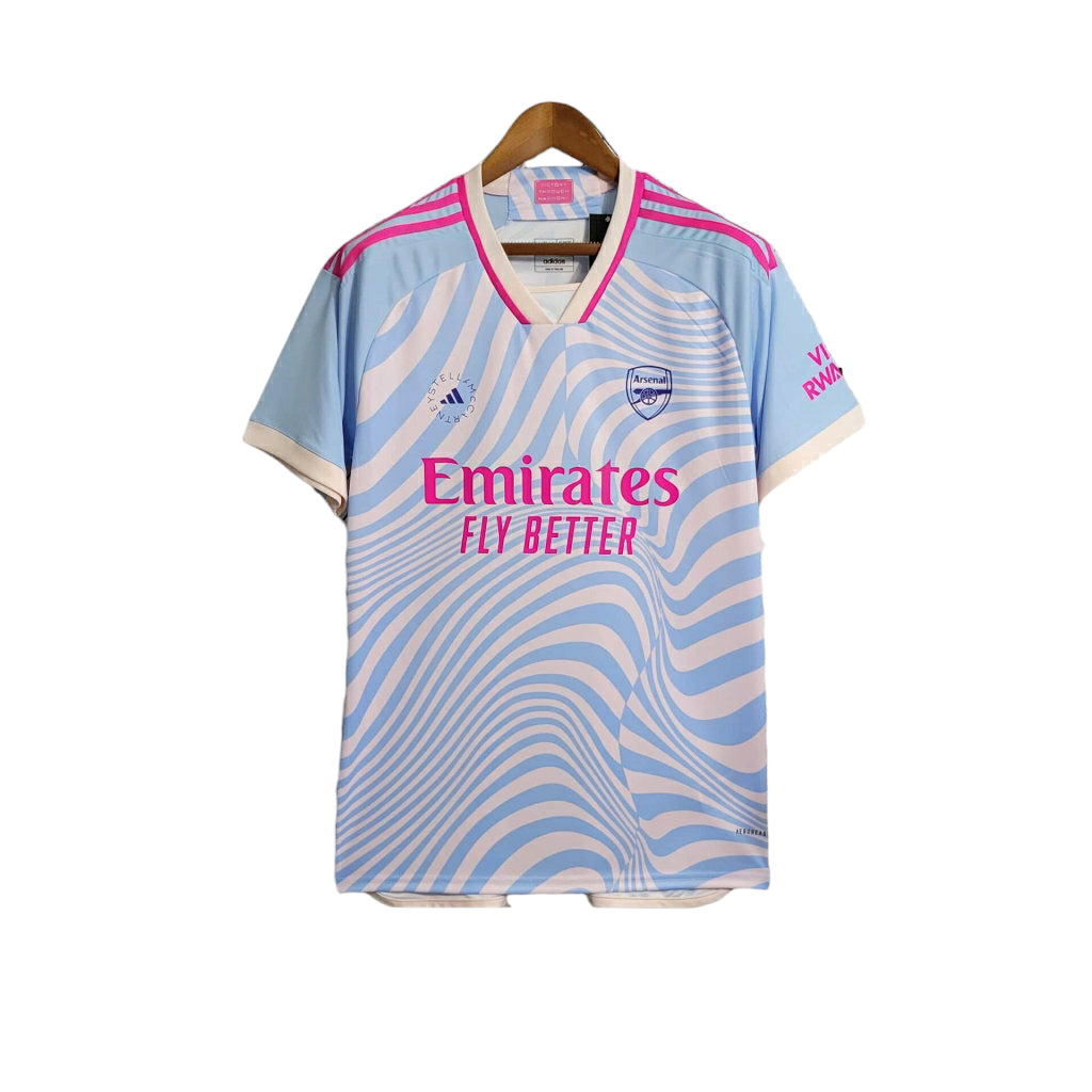 Camisa Arsenal Treino 23/24 - Torcedor Adidas Masculina - Ondulações em azul e d