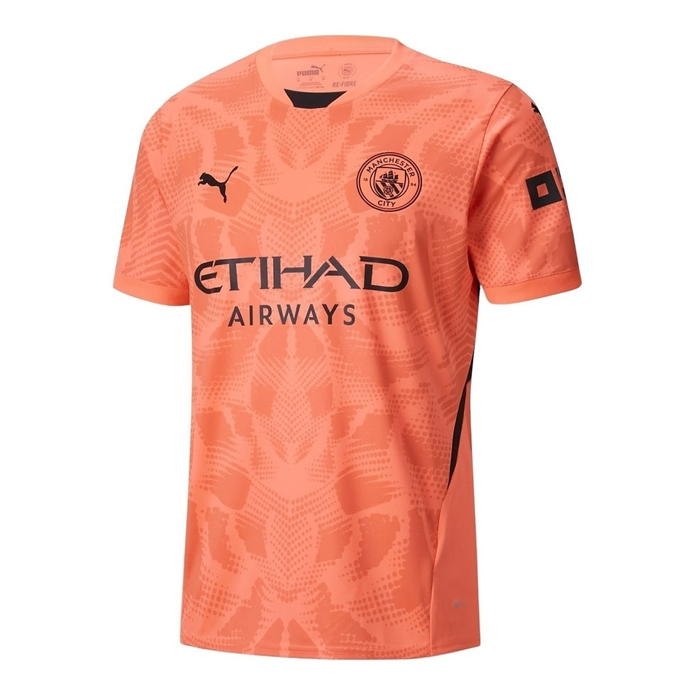 Miniatura: Camisa Manchester City Goleiro 24/25 - Torcedor Puma Masculina - Laranja com det