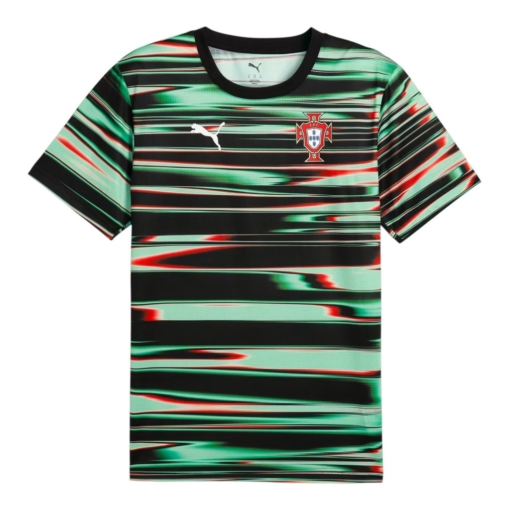 Camisa Seleção Portugal Pré-jogo 25/26 - Torcedor Puma Masculina - Preta com det