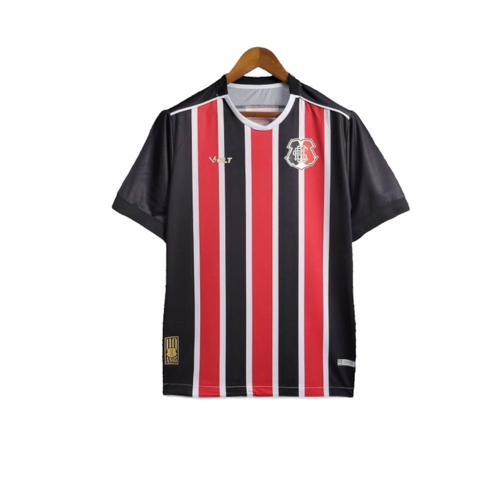 Miniatura: Camisa Santa Cruz I 24/25 - Torcedor Volt Masculina - Preta com listras em verme