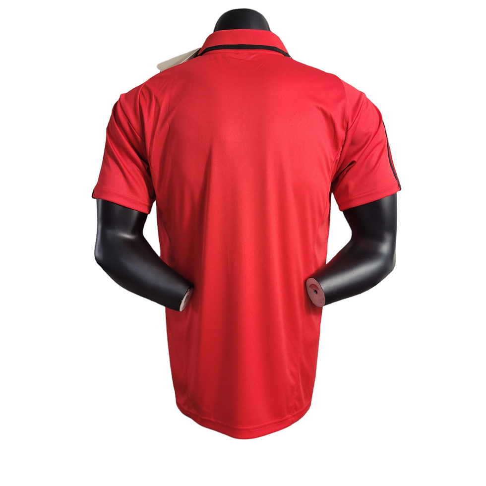 Miniatura: Camisa Flamengo Polo Treino 23/24 Torcedor Masculina - Vermelha com detalhes em 