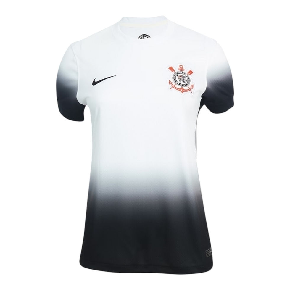 Miniatura: Camisa Corinthians I 24/25 - Torcedor Nike Feminina - Branca com detalhes em pre