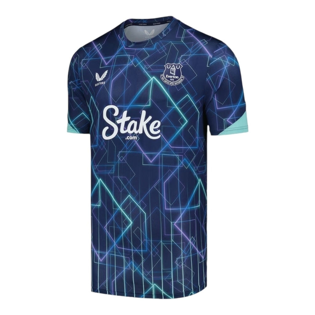 Camisa Everton Pré-jogo 24/25 - Torcedor Castore Masculina - Azul com detalhes e