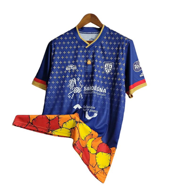 Miniatura: Camisa Cagliari Edição Especial 23/24 - Torcedor Eye Masculina - Azul com detalh