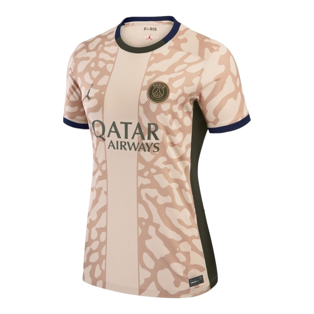 Camisa Paris Saint-Germain Fourth 23/24 - Torcedor Jordan Feminina - Bege com de