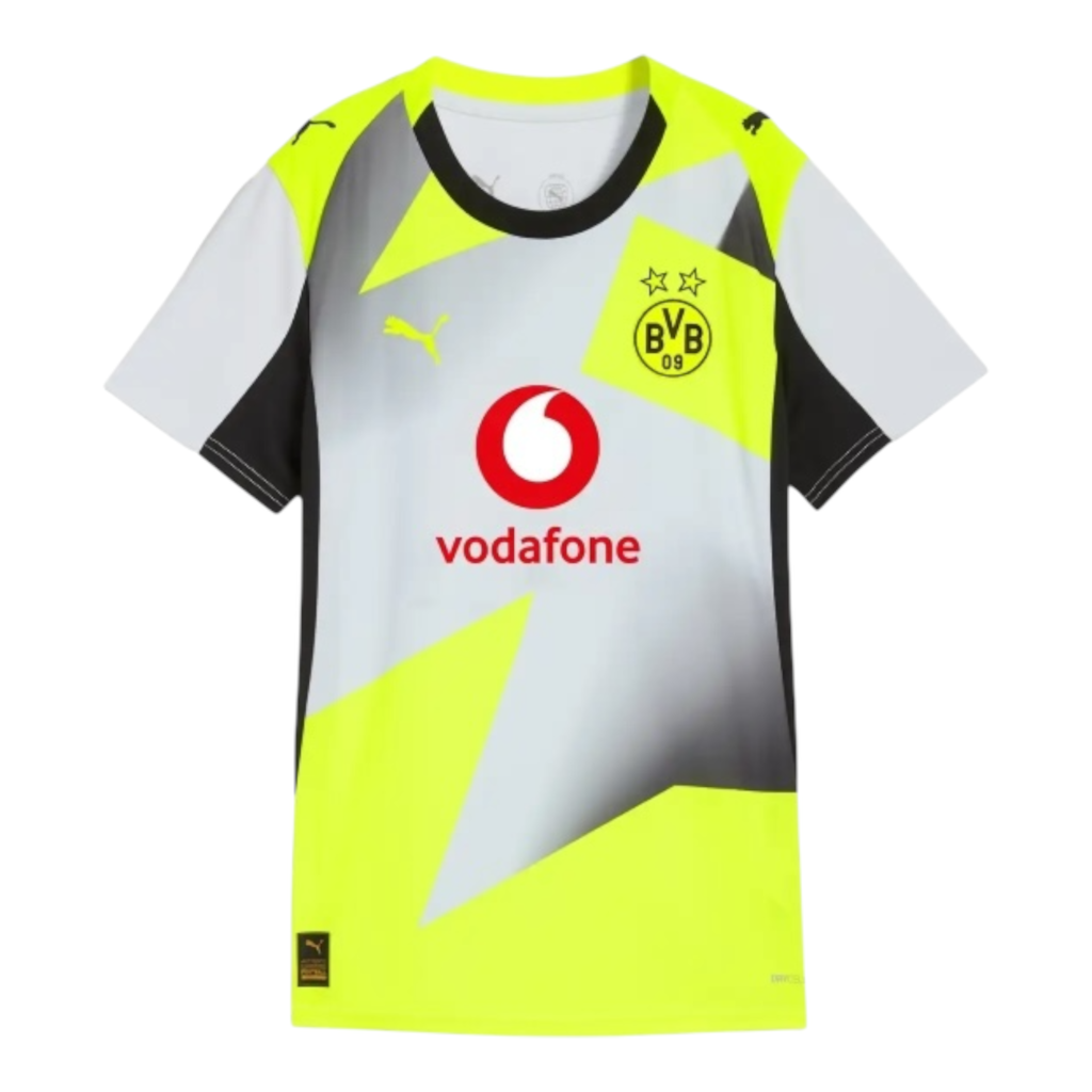 Camisa Borussia Dortmund II 25/26 - Torcedor Puma Feminina - Cinza e amarela neo