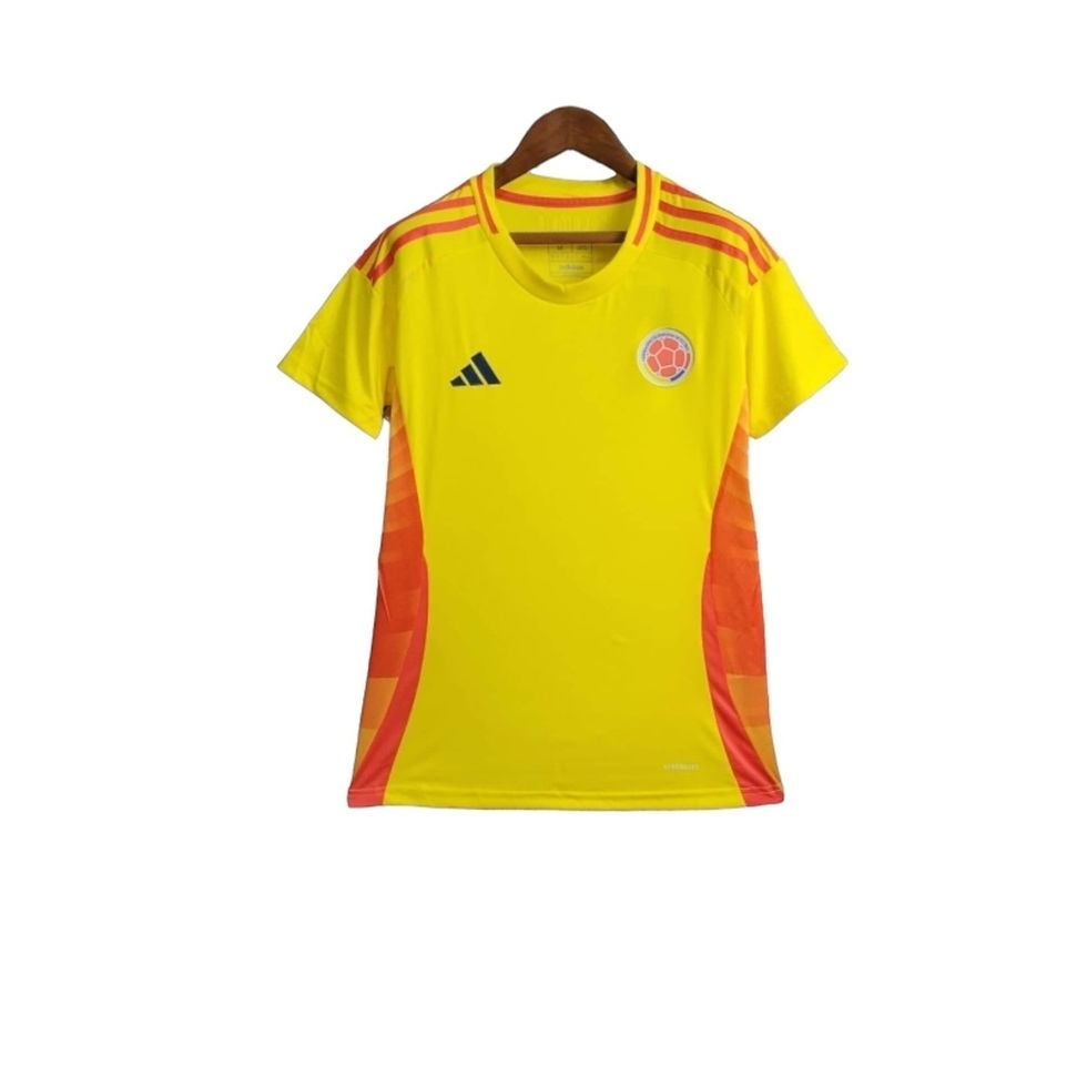 Miniatura: Camisa Seleção da Colômbia I 24/25 - Torcedor Adidas Feminina - Amarela com deta