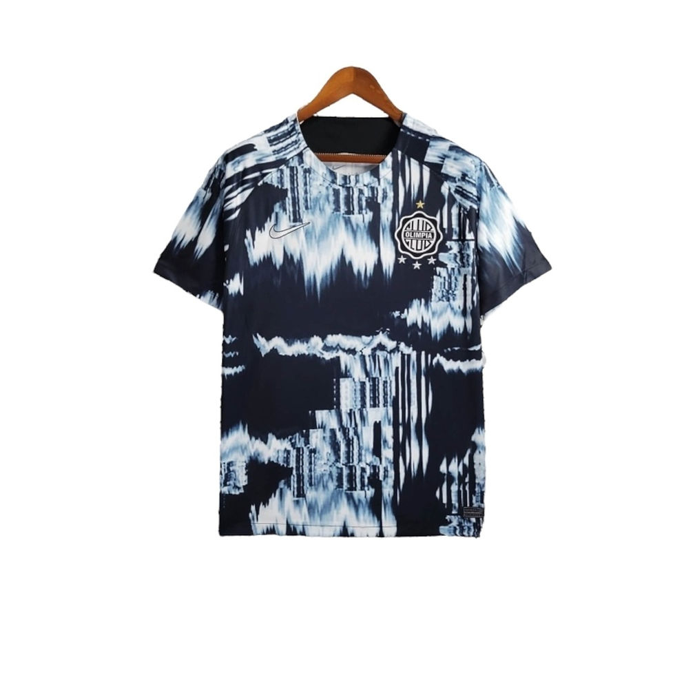 Miniatura: Camisa Olympia Treino 24/25 - Torcedor Nike Masculina - Preta com detalhes em az