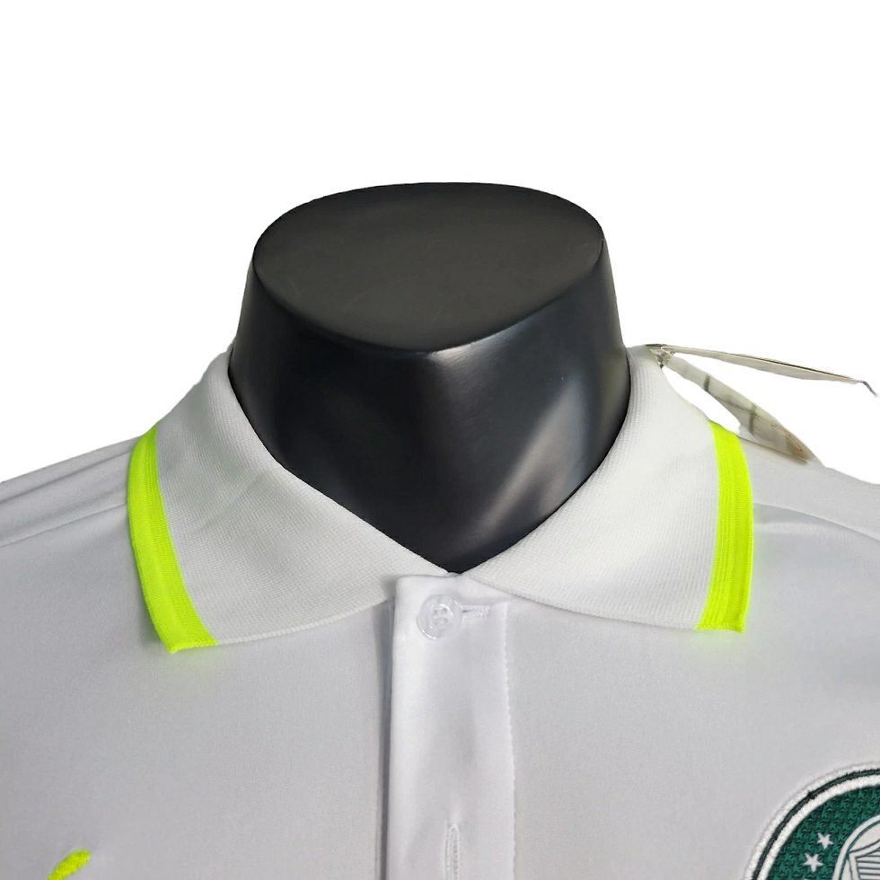 Miniatura: Camisa Palmeiras Treino 23/24 Polo Puma Masculina - Branco e Verde Limão